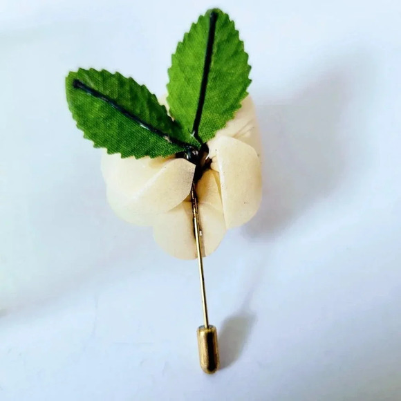 Everbloom Rose Stick Pin Brooch Vintage In Box - Picture 3 of 3